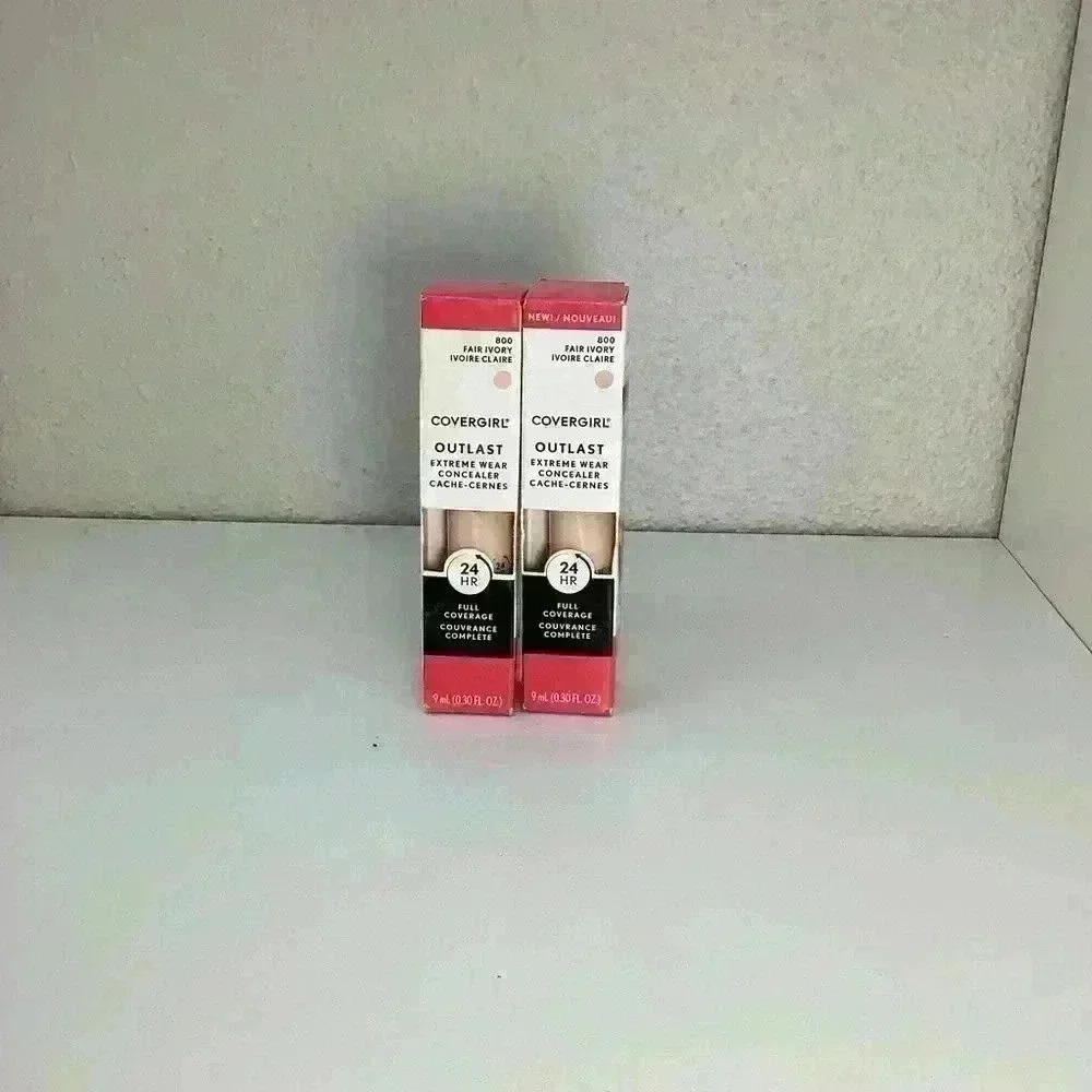 Lot of 2 Covergirl Outlast Extreme Wear Concealer, Fair Ivory, Full Coverage